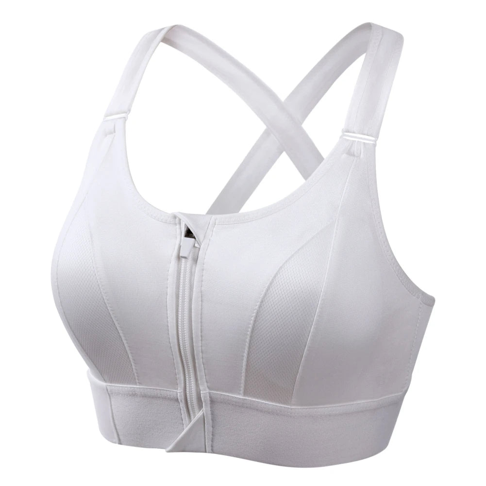 Women's Front Zipper Shockproof Sports Bra