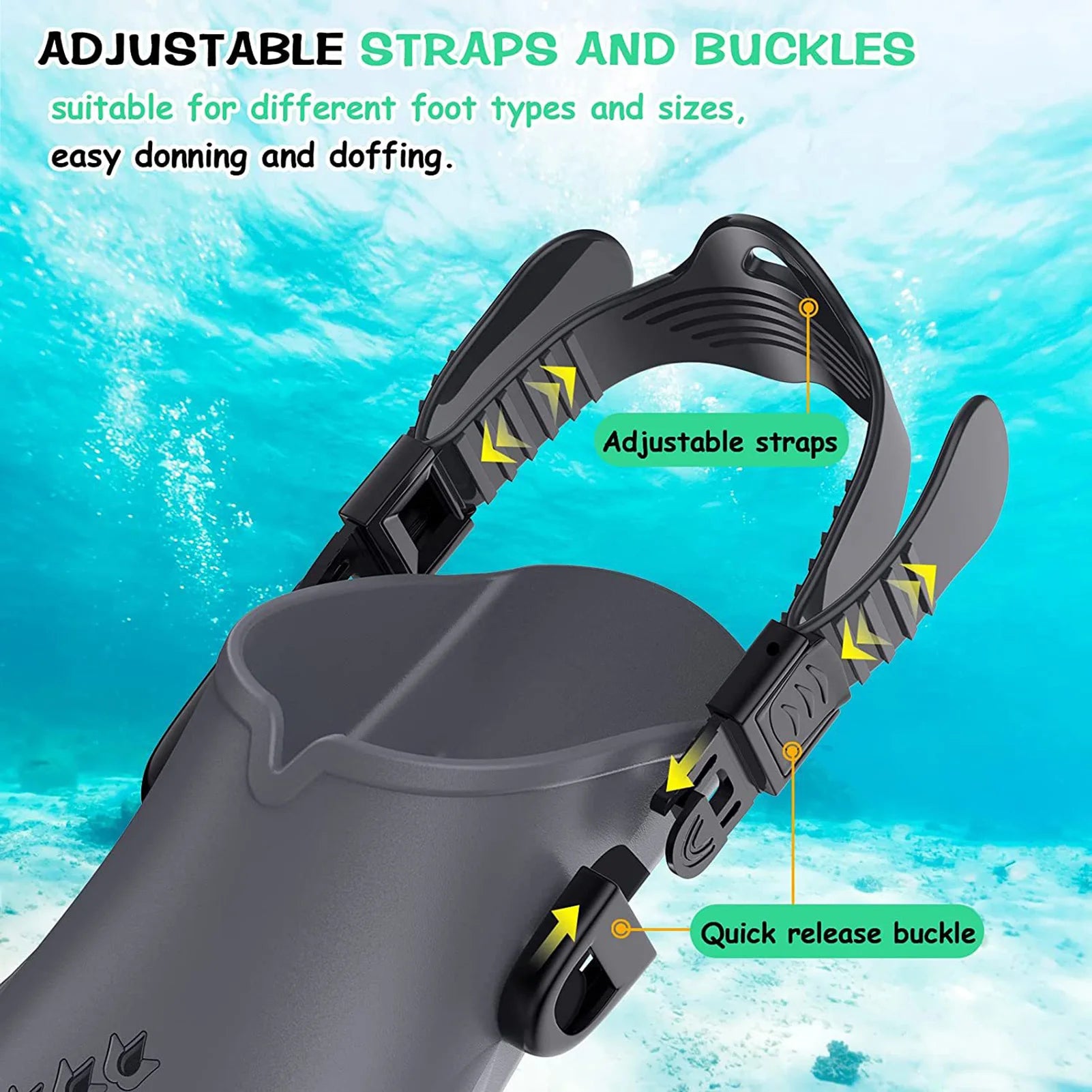 MIAO Adult Snorkeling Swim Fins – Comfortable & Lightweight
