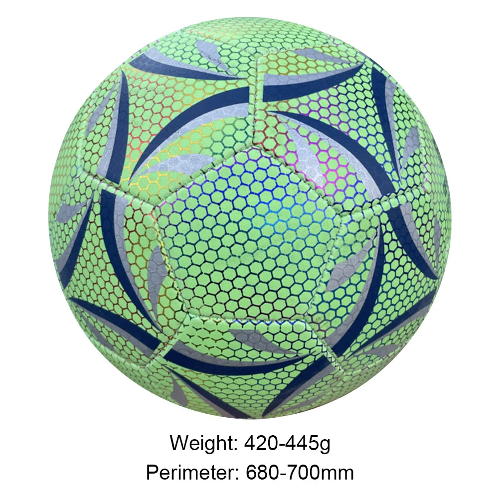 Luminous Reflective Soccer Ball – Size 5, Glow in the Dark