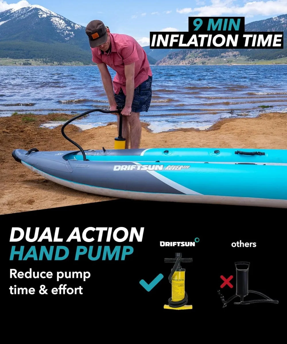 Rover Inflatable White Water Kayak for 1-2 Adults