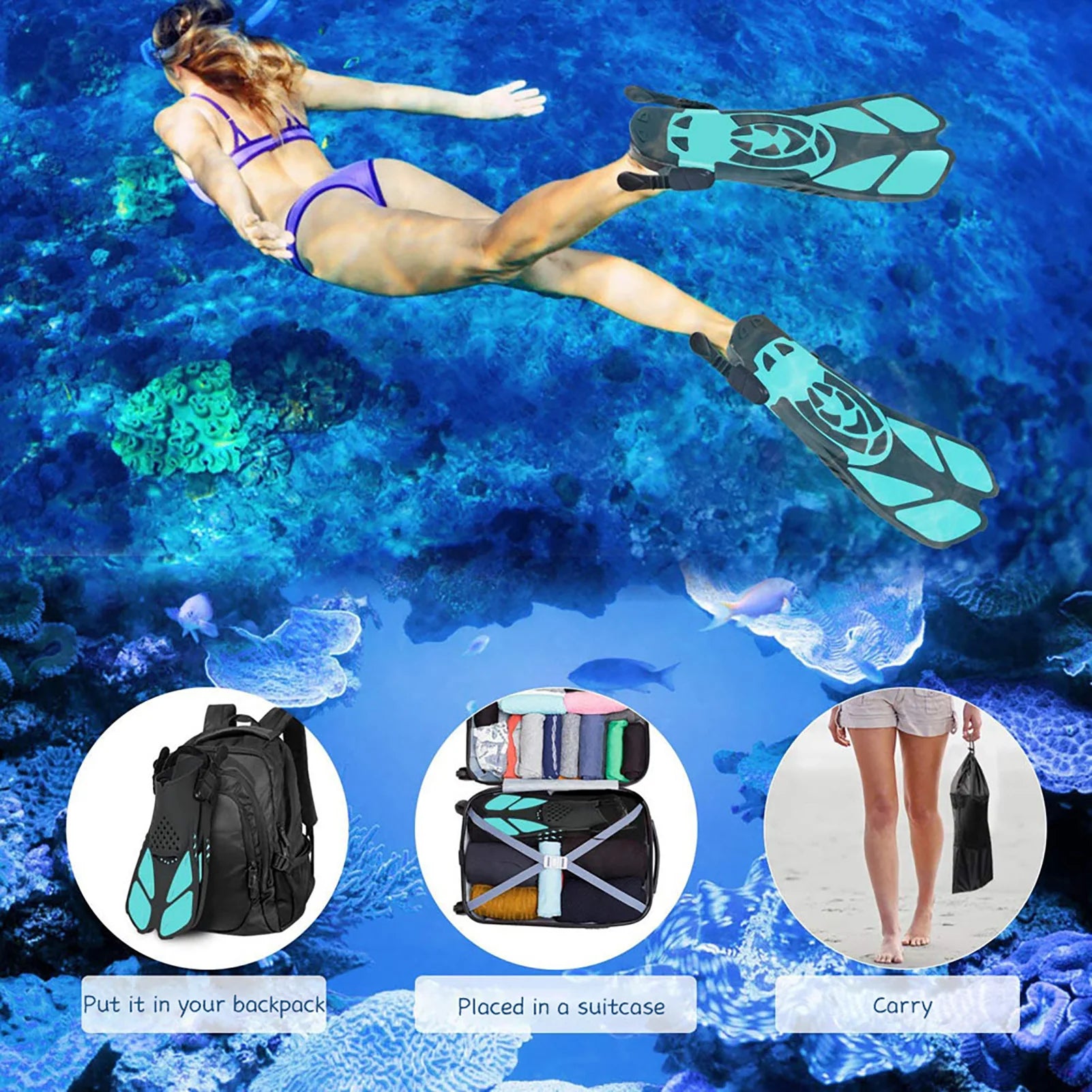 MIAO Adult Snorkeling Swim Fins – Comfortable & Lightweight