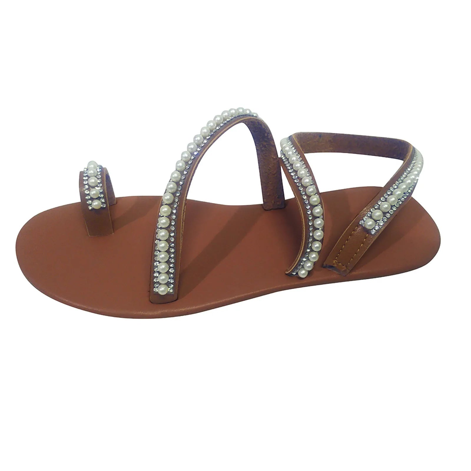 Roman Beaded Women Sandals - Comfortable Flat Flip Flops