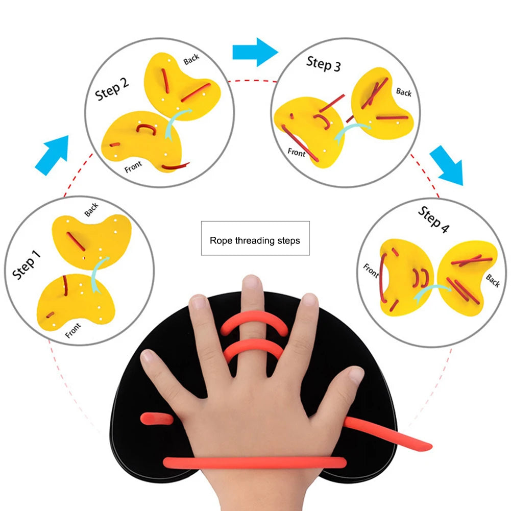 Silicone Swimming Paddles Training Gloves