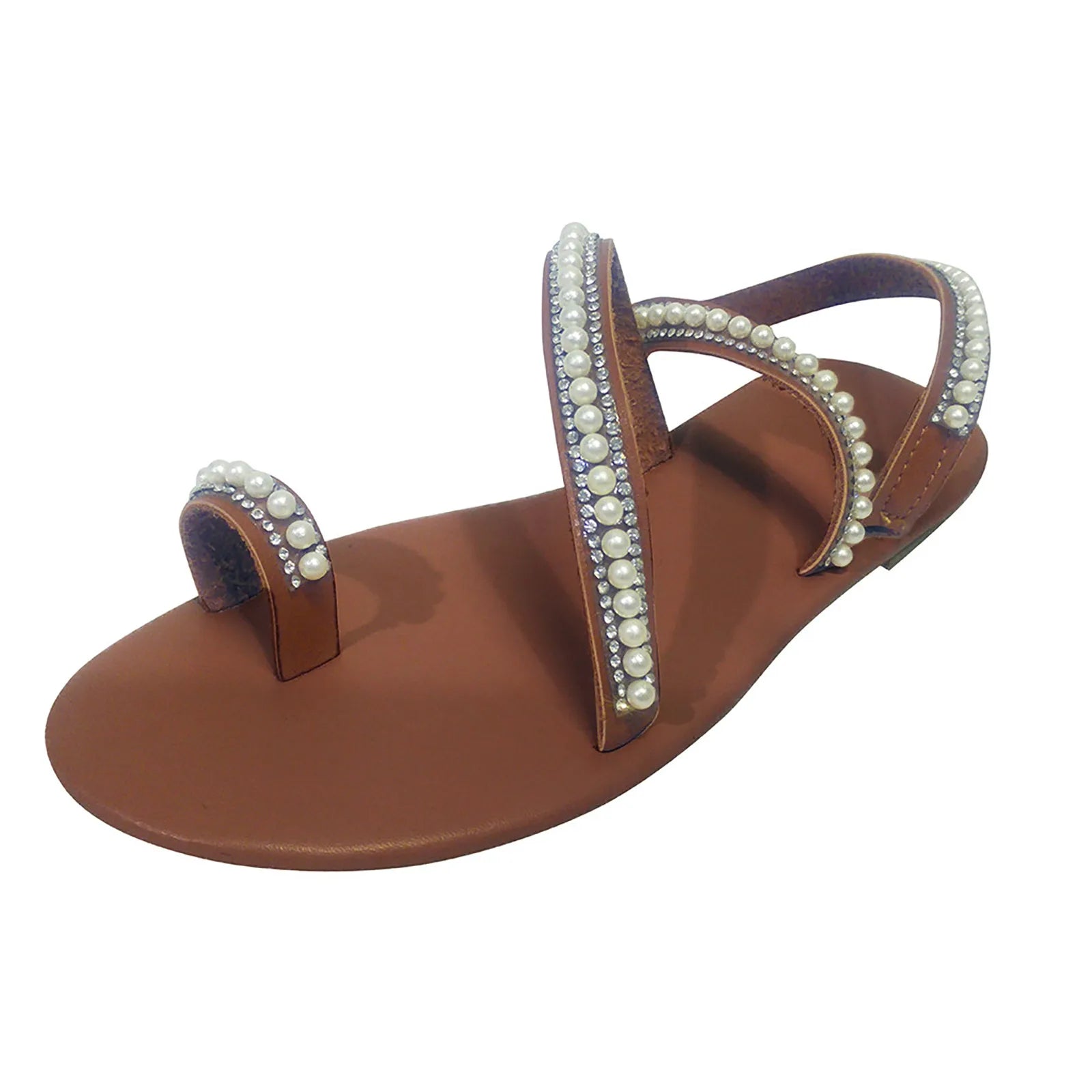 Roman Beaded Women Sandals - Comfortable Flat Flip Flops