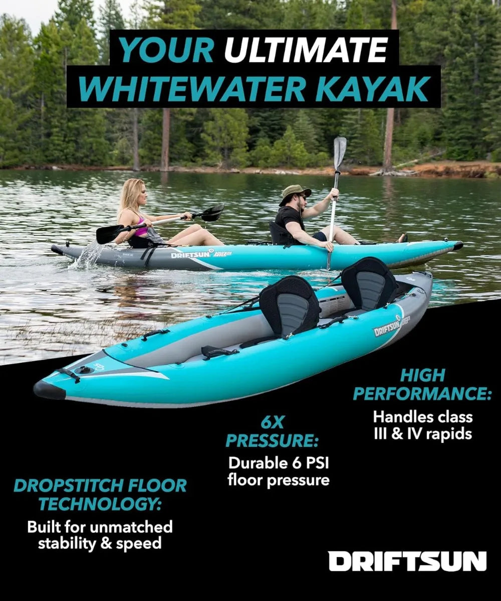 Rover Inflatable White Water Kayak for 1-2 Adults